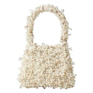 Clio Peppiatt Crystal and Pearl Embellished Tulle Bag NWT